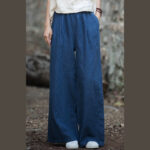 Buddha Stones Retro Wide Leg Pants Casual Women's Yoga Pants With Pockets Wide Leg Pants BS 3