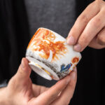 Buddha Stones Dragon Phoenix Crane Sun Ocean Waves Gilt Ceramic Teacup Kung Fu Tea Cup 170ml Cup BS 2