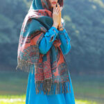 Buddha Stones Tibetan Vine Leaves Pattern Design Shawl Cozy Travel Scarf Wrap Tibetan Shawl BS 26