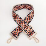 Buddha Stones Multicolor Embroidered Shoulder Bag Straps Bag Straps BS Dark Blue Orange Beige