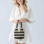 Buddha Stones Hand-woven Round Wooden Beads Handbag Shoulder Bag BS 9
