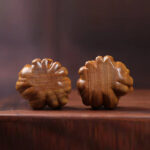 Buddha Stones Mini Nine-Tailed Fox Ivory Fruit Sandalwood Green Sandalwood Blessing Decoration Decorations BS 14