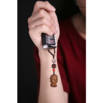 Buddha Stones Chinese Zodiac Natal Buddha Green Sandalwood Om Mani Padme Hum Peace Key Chain Key Chain BS 9