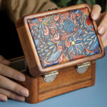 Buddha Stones Retro Handmade Floral Pattern Rosewood Jewelry Storage Box Lockable Wooden Gift Organizer Box Jewelry Storage Box BS Rosewood 15.8*7.8*10.7cm