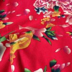 Buddha Stones Ethnic Red Flower Peony Frog-Button Cotton Linen Long Sleeve Shirt Jacket With Pockets 12