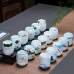 Buddha Stones Koi Fish Lotus Landscape Dandelion Peony Flower Ceramic Teacup Kung Fu Tea Cup Cup BS 27