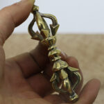 Buddha Stones Handcrafted Nepal Small Five Prong Vajra Dorje Strength Copper Decoration Dorje BS 1