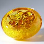 Buddha Stones Handmade Liuli Crystal Treasure Bowl Ingots Art Piece Home Decoration Decorations BS 15