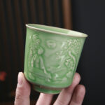 Buddha Stones Trees Pavilion Mountains Rivers Pine Ceramic Teacup Kung Fu Tea Cup Cup BS 3