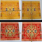 Buddha Stones Flower Endless Knot Prayer Altar Mat Healing Meditation 8 Auspicious Symbols Mat Table Runner Prayer Altar BS 6