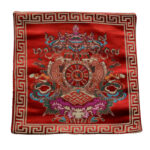 Buddha Stones Prayer Altar Mat Healing Meditation Vajra Auspicious Symbols Prayer Altar BS 8 Auspicious Symbols Red