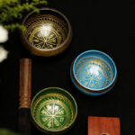 Buddha Stones Tibetan Meditation Sound Bowl Handcrafted for Healing and Mindfulness Support Protection Singing Bowl Set Singing Bowl BS main