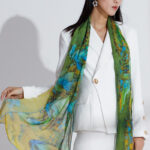 Buddha Stones A Panorama of Rivers and Mountains 100% Mulberry Silk Scarf Premium Grade 6A Silk Shawl Silk Scarf BS 14