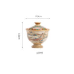 Buddha Stones Dunhuang Flying Apsaras Ceramic Gaiwan Sancai Teacup Kung Fu Tea Cup With Lid Cup BS 9