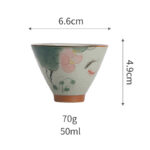 Buddha Stones Persimmon Boat Koi Fish Lotus Ceramic Teacup Kung Fu Tea Cup 50ml Cup BS 13