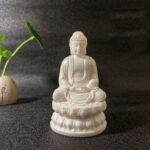 Buddha Stones Mini Ivory Fruit Tathagata Buddha Lotus Kwan Yin Avalokitesvara Manjusri Samantabhadra Serenity Desk Decoration Decorations BS Gautama Buddha 12*7*7cm