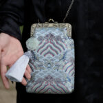 Buddha Stones Small Blue Ocean Waves Metal Chain Crossbody Bag Shoulder Bag Cellphone Bag Crossbody Bag BS 10