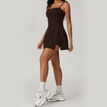 Buddha Stones Solid Backless Tennis Yoga Women Sports Dress Sports Dress BS 21