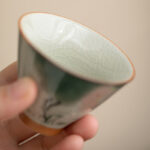 Buddha Stones Persimmon Boat Koi Fish Lotus Ceramic Teacup Kung Fu Tea Cup 50ml Cup BS 7