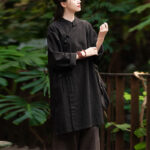 Buddha Stones Vintage Cotton Linen Blouse Women Long Sleeve Shirt Chinese Hanfu Top Long Sleeve Shirt BS 16