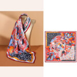 Buddha Stones Pastoral Scene Hot Air Balloon Spring Blossom 100% Mulberry Silk Neck Hair Scarf Silk Shawl BS Summer Flowers