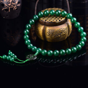 Buddha Stones Natural Green Agate Wrist Mala Manifestation Pocket Mala Car Decoration Wrist Mala&Decorations BS 14mm 36 Beads
