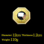 Buddha Stones Feng Shui Bagua Map Balance Harmony Living Room Energy Map Mirror Bagua Map BS 12cm Gold Bagua Map Convex Mirror