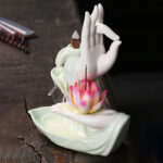 Buddha StonesTibetan Lotus Blessing Incense Burner Decoration Decoration BS 3
