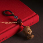 Buddha Stones Chinese Zodiac Natal Buddha Green Sandalwood Om Mani Padme Hum Peace Key Chain Key Chain BS Dragon/Snake-Samantabhadra Bodhisattva