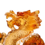 Buddha Stones Handmade Multicolored Dragon Liuli Crystal Art Piece Protection Home Office Decoration Decorations BS 9