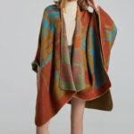 Tibetan Orange Shawl Warm Cloak Scarf Tibetan Shawl BS 7
