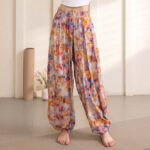 Buddha Stones Simple Design Trousers Sports Fitness Yoga Women's Yoga Pants Pants BS Orange Pants XL