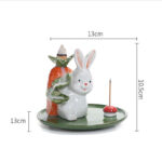 Year of the Rabbit Carrot Mushrooms Rabbit Ceramic Bunny Blessing Incense Burner (Extra 30% Off | USE CODE: FS30) Incense Burner BS 23