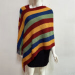 Buddha Stones Tibetan Colorful Striped Design Shawl Tassels Pullover Winter Cozy Travel Scarf Wrap Tibetan Shawl BS 14