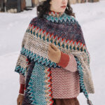 Buddha Stones Tibetan Shawl Blue Beige Red Wavy Pattern Winter Warm Tassel Scarf Tibetan Shawl BS 3