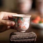 Buddha Stones Cute Strawberry Rabbit Flower Ceramic Teacup Kung Fu Tea Cup 55ml Cup BS 9