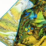 Buddha Stones A Panorama of Rivers and Mountains 100% Mulberry Silk Scarf Premium Grade 6A Silk Shawl Silk Scarf BS 20