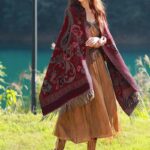 Buddha Stones Tibetan Flowers Leaves Pattern Design Shawl Cozy Travel Scarf Wrap Tibetan Shawl BS 27