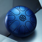 Buddha Stones Steel Tongue Drum Sound Healing Meditation Yoga Drum Kit 8 Note 5 Inch With Carry Bag Tongue Drum BS Dark Blue