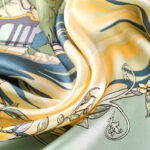 Buddha Stones Pastoral Scene Hot Air Balloon Spring Blossom 100% Mulberry Silk Neck Hair Scarf Silk Shawl BS 2