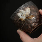 Buddha Stones Lotus Pod Leaf Flower Auspicious Clouds Ceramic Teacup Kung Fu Tea Cup Cup BS 7