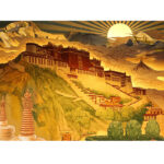 Buddha Stones Tibet Potala Palace Paper LED Carving Lamp Art Night Lights Creative LED Table Lamp Decorations BS 3