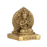 Buddha Stones Chenrezig Thousand-handed Avalokitesvara Figurine Double-sided Kuan Yin Bodhisattva Protection Solid Copper Statue Decoration Decorations BS 1