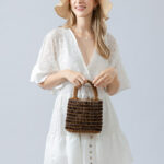 Buddha Stones Hand-woven Wooden Beads Handbag Handbags BS 10