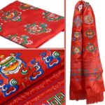 Buddha Stones Tibetan Lucky Blessing 5 Colors Khata Decoration (Extra 40% Off | USE CODE: FS40) Decorations BS Red