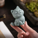 Buddha Stones Small Cat Home Tea Pet Figurine Desk Decoration Decorations BS 4