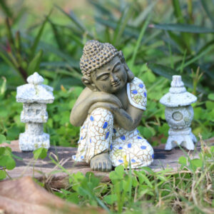 Buddha Stones Meditating Zen Buddha Serenity Resin Statue Figurine Home Decoration Decorations BS Small Sleeping Buddha 8*5*4.8cm