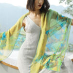 Buddha Stones A Panorama of Rivers and Mountains 100% Mulberry Silk Scarf Premium Grade 6A Silk Shawl Silk Scarf BS 12