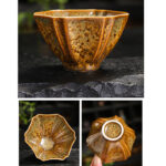 Buddha Stones Colorful Brown Ceramic Teacup Kung Fu Tea Cup Bowl Cup BS 19