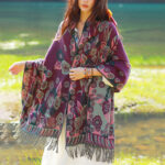 Buddha Stones Tibetan Flower Floral Leaves Pattern Design Shawl Cozy Travel Scarf Wrap Tibetan Shawl BS Purple Red